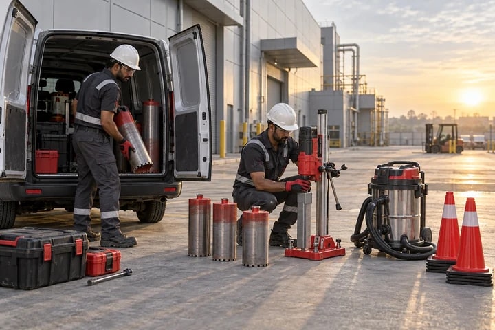 Professional diamond core cutting work