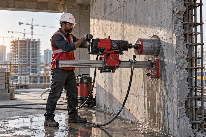 Professional diamond core cutting work
